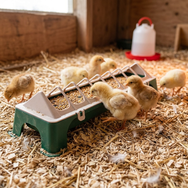 Mangeoire poussins Olba 50 cm à poser au sol
