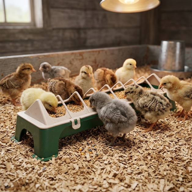 Mangeoire poussins Olba 50 cm à poser au sol