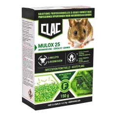Mulox 25 CLAC Armosa 150 g – Appât céréales contre mulots, souris et rats