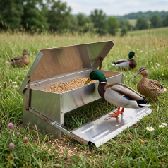 Mangeoire à pédale pour canards, oies, poules