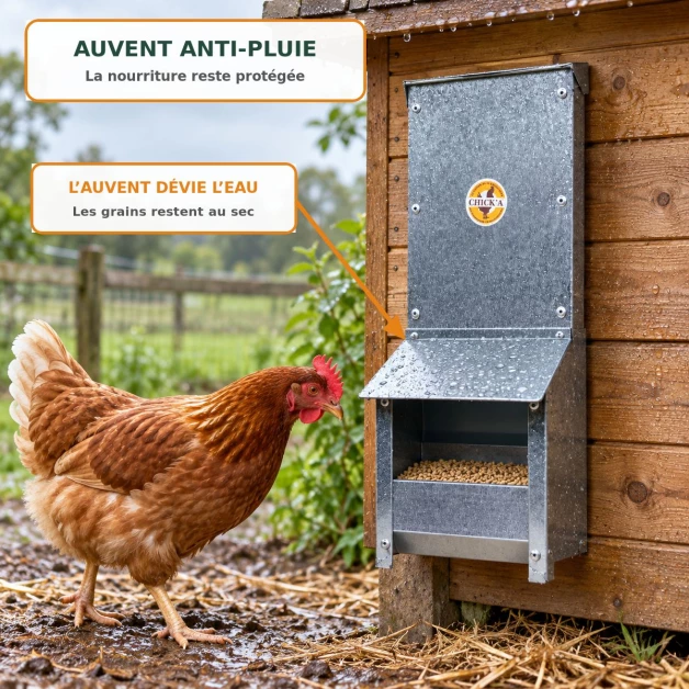 Mangeoire trémie anti gaspillage chick’a