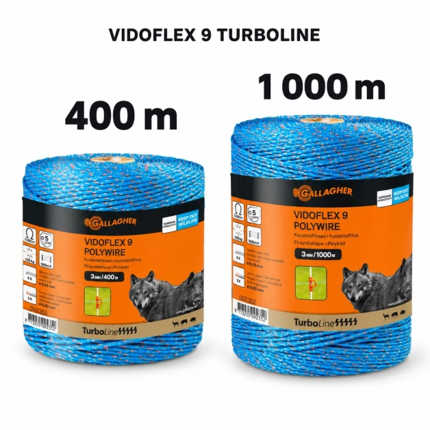 Cordon bleu 3 mm Gallagher Vidoflex 9 TurboLine
