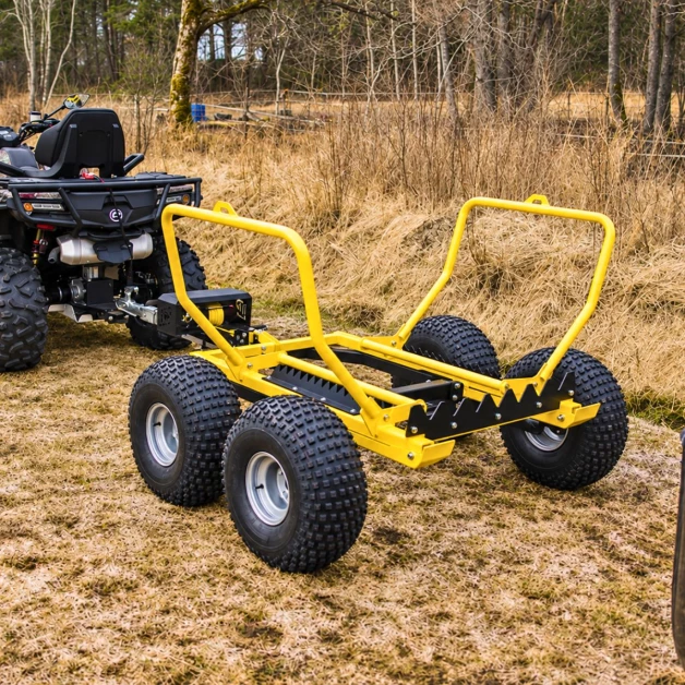 Four-wheel bale trailer for ATV