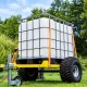 Quad trailer with 600 L IBC tank.