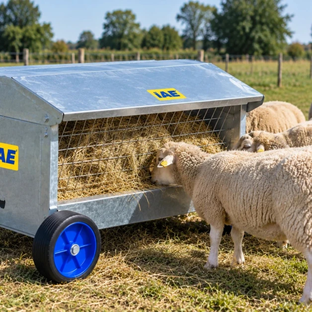 Râtelier à foin sur roues pour moutons IAE – 125 cm