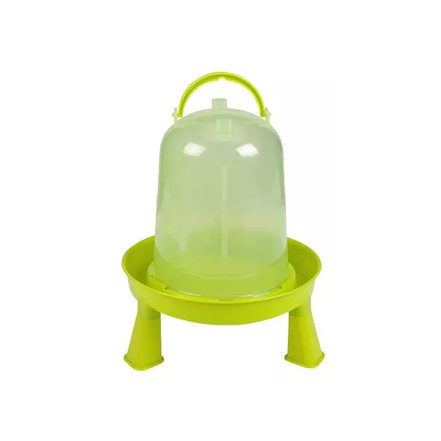 Green PVC siphon drinker with legs for chickens