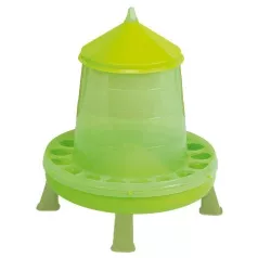 Nourrisseur à trémie sur pieds en plastique vert Nourrisseur à trémie sur pieds en plastique vert