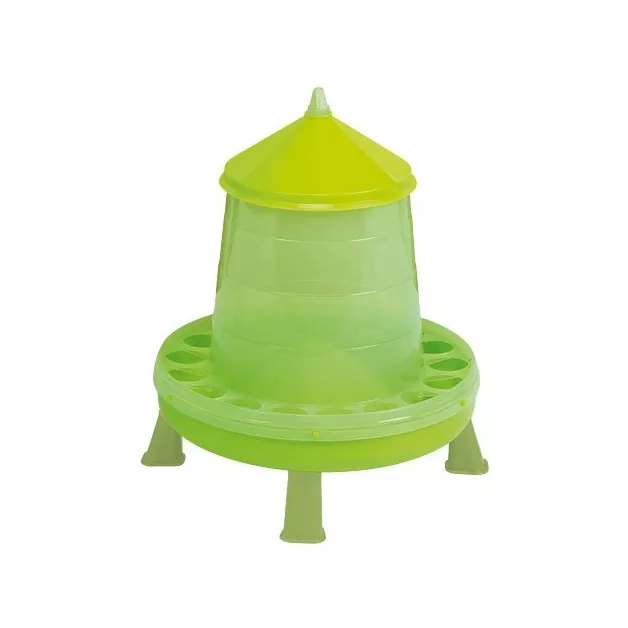 Green plastic standing hopper feeder