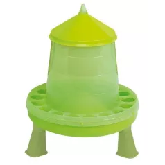 Nourrisseur à trémie sur pieds en plastique vert Nourrisseur à trémie sur pieds en plastique vert