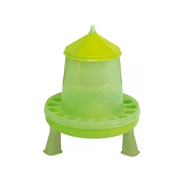 Green plastic standing hopper feeder