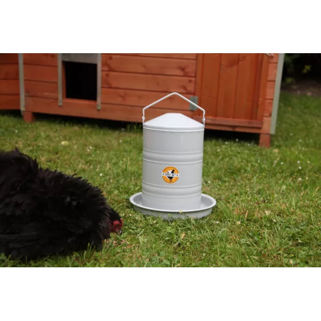 Abreuvoir métal en tôle émaillée grise