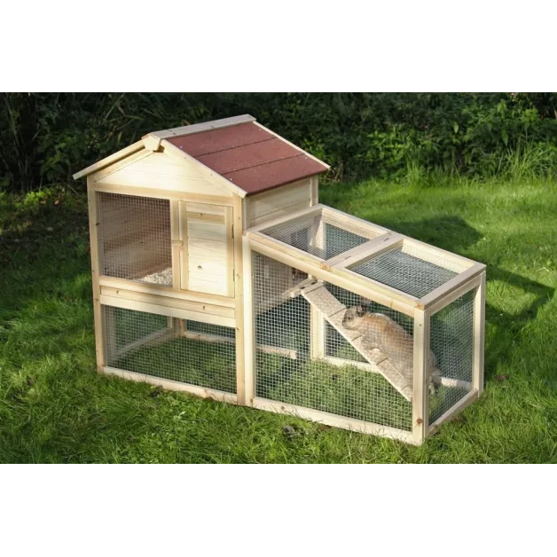 Abri en bois avec enclos pour 2-3 rongeur Freetime
