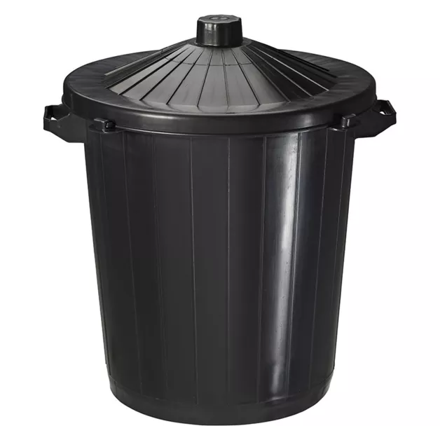 80-liter black PVC trash can