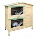 Wooden outdoor shelter for rabbits