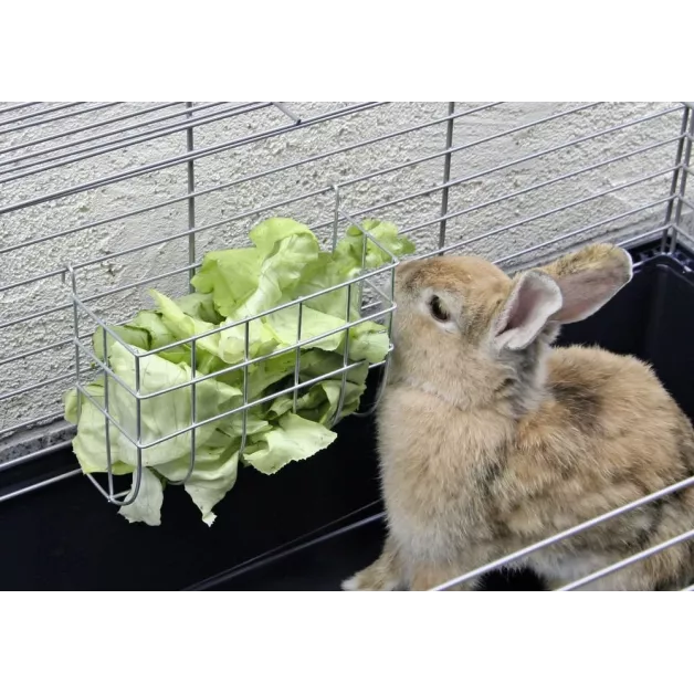 Metalen rek voor konijn en hamster.