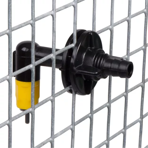 Drinkbak met tuitklep voor kuikens, kwartels, vogels