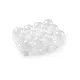Clear plastic box for 12 eggs with a handle