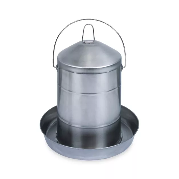 Pack Luxe du Roi trémie anti-nuisibles + abreuvoir inox pour poules