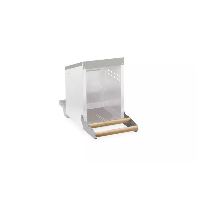 Wooden perch for outdoor nesting box