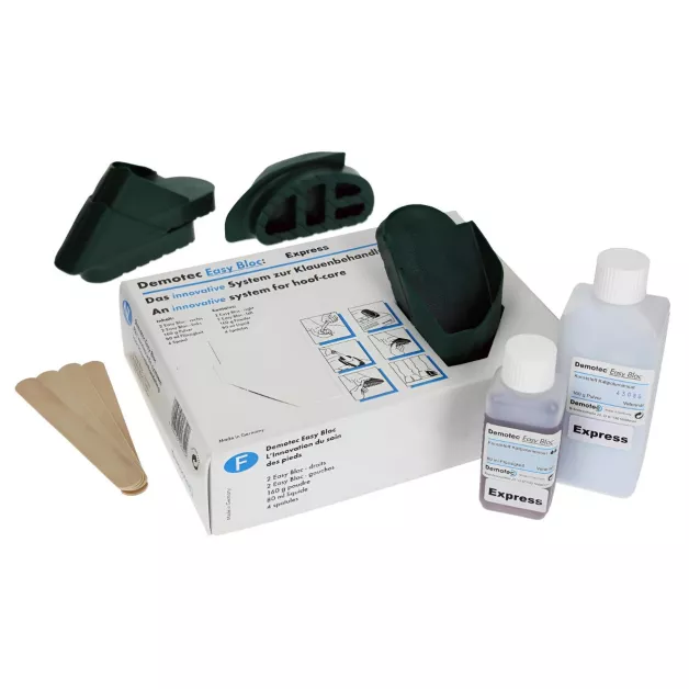 Démotec adhesive and sole kit for bovine hoof care