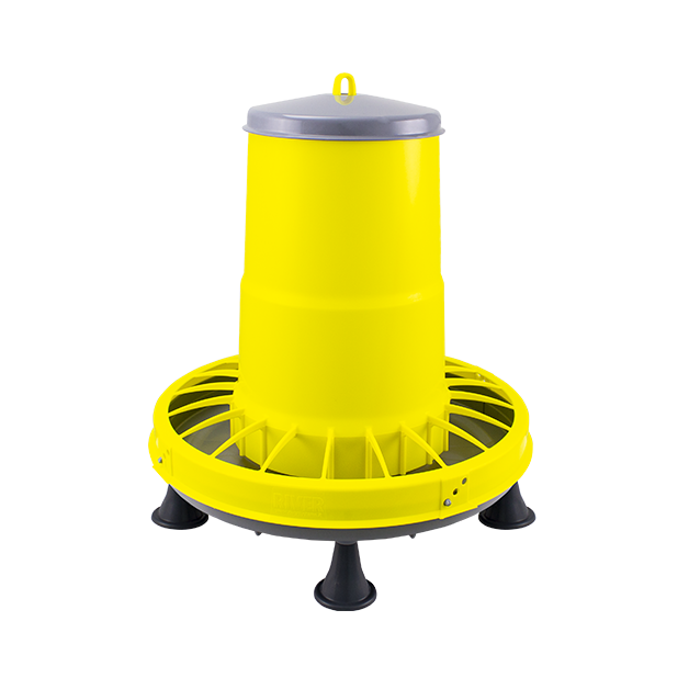 Plastic voederbak op poten voor kippen. Plastic voederbak op poten voor kippen.