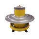 Plastic hopper feeder on legs for chickens