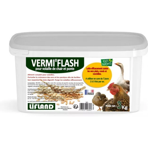 Deworming feed for poultry Vermiflash