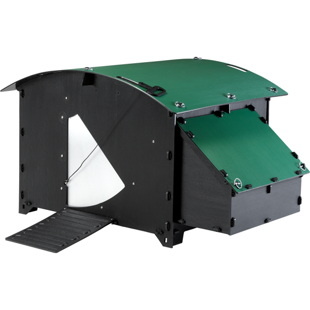 Kippenhok iglo-ecodesign op poten van onverwoestbaar gerecycled plastic