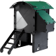 Igloo-ecodesign chicken coop on legs made of imperishable recycled plastic