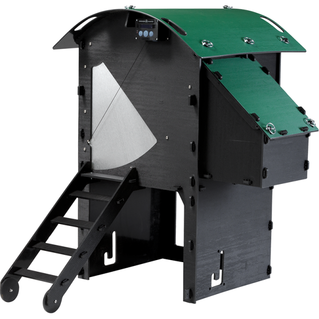 Kippenhok iglo-ecodesign op poten van onverwoestbaar gerecycled plastic