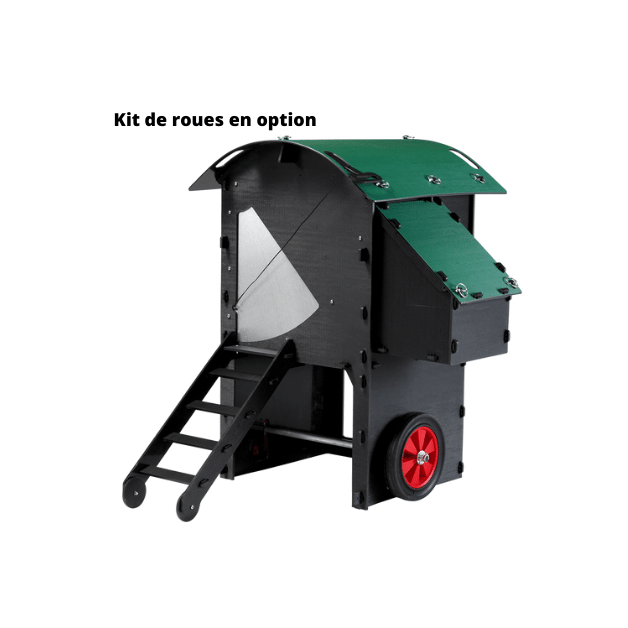 Kippenhok iglo-ecodesign op poten van onverwoestbaar gerecycled plastic