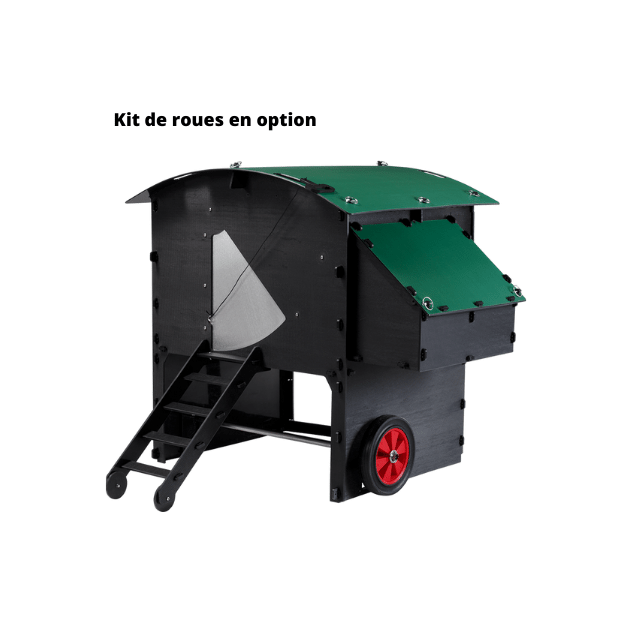 Kippenhok iglo-ecodesign op poten van onverwoestbaar gerecycled plastic