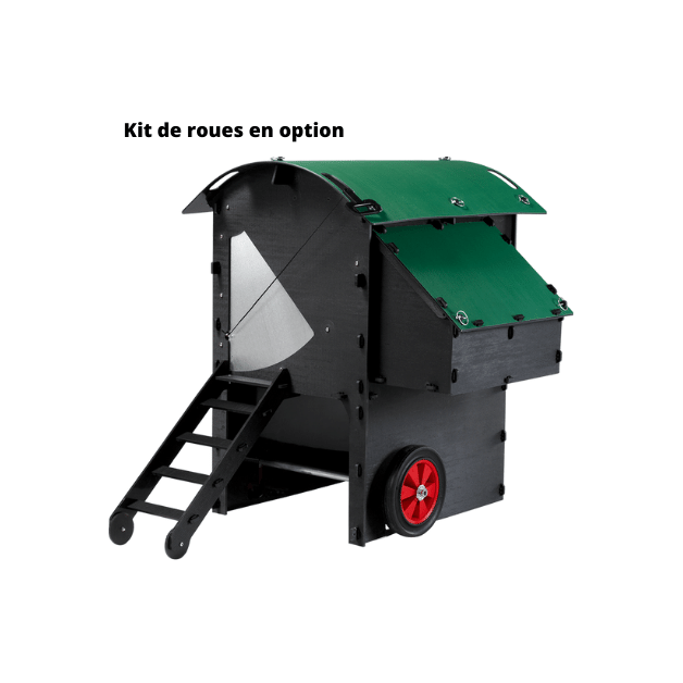 Kippenhok iglo-ecodesign op poten van onverwoestbaar gerecycled plastic