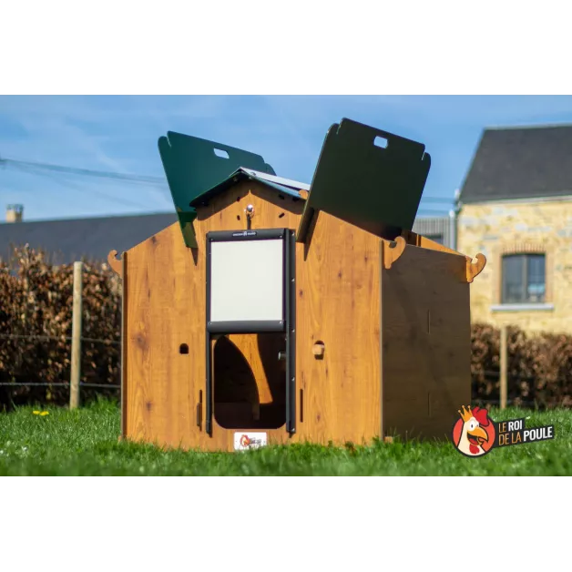 Kippenhok van hoogwaardig HPL, bestand tegen bloedluizen.