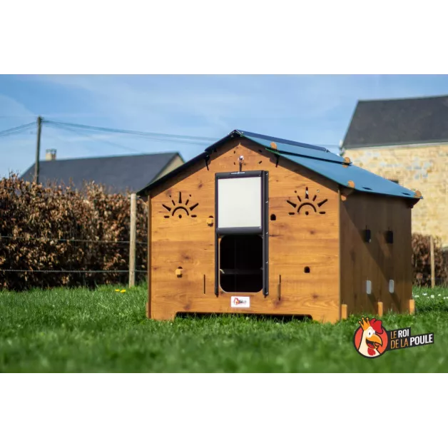 Kippenhok van hoogwaardig HPL, bestand tegen bloedluizen.