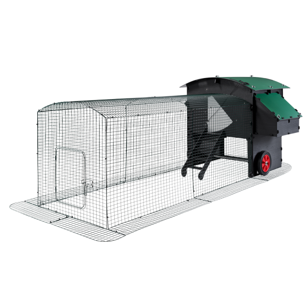 Omkasting voor kippenhok van gerecycled plastic.