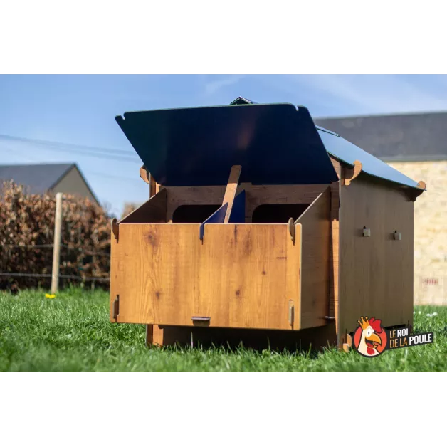 Kippenhok van hoogwaardig HPL, bestand tegen bloedluizen.