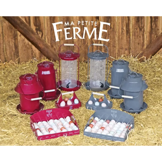 Metal chicken feeders shaped like milk jugs Metal chicken feeders shaped like milk jugs