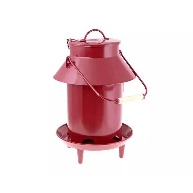 Metal chicken feeders shaped like milk jugs Metal chicken feeders shaped like milk jugs