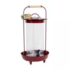 Drinkbak van 4 liter voor kippen, metalen in de vorm van een melkkan. Drinkbak van 4 liter voor kippen, metalen in de vorm van een melkkan.