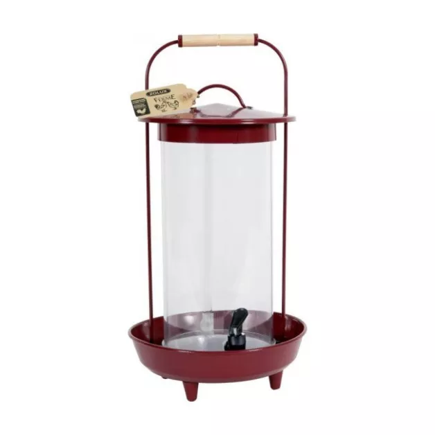 4-liter metal chicken waterer in the shape of a milk jug