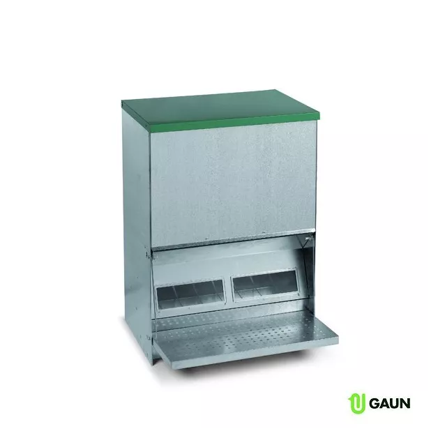 Galvanized anti-waste hopper for ducks