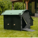 Igloo-ecodesign chicken coop on legs made of imperishable recycled plastic