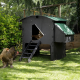 Igloo-ecodesign chicken coop on legs made of imperishable recycled plastic