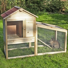 Abri en bois avec enclos pour 2-3 rongeur Freetime Abri en bois avec enclos pour 2-3 rongeur Freetime