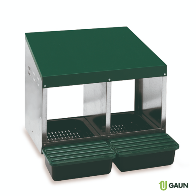 Galvanized metal laying box with polypropylene nest Galvanized metal laying box with polypropylene nest