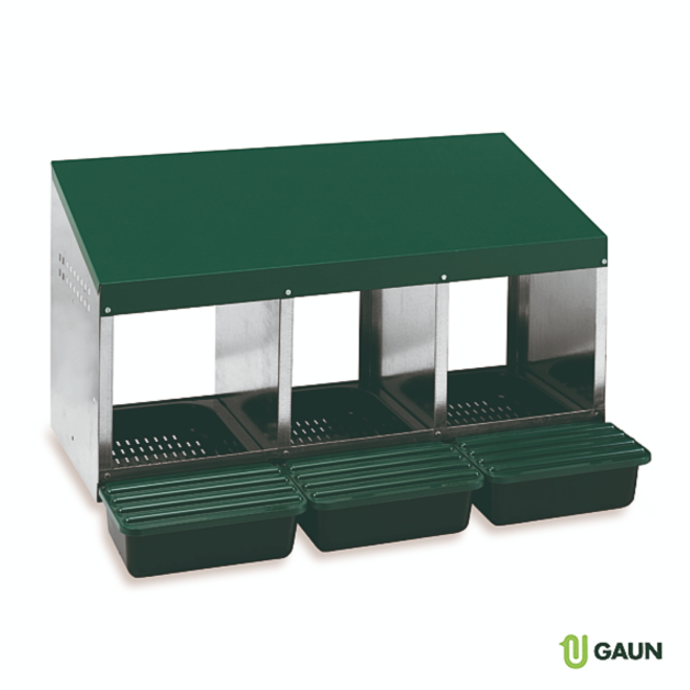 Galvanized metal laying box with polypropylene nest Galvanized metal laying box with polypropylene nest
