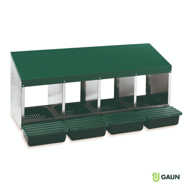 Galvanized metal laying box with polypropylene nest Galvanized metal laying box with polypropylene nest