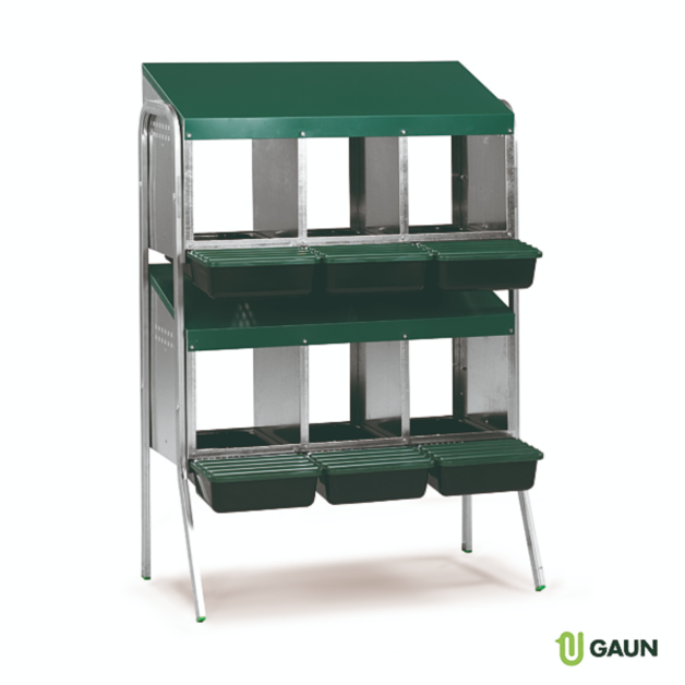 Galvanized metal laying box with polypropylene nest Galvanized metal laying box with polypropylene nest