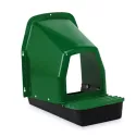 Green plastic nesting box with basin and drawer for eggs